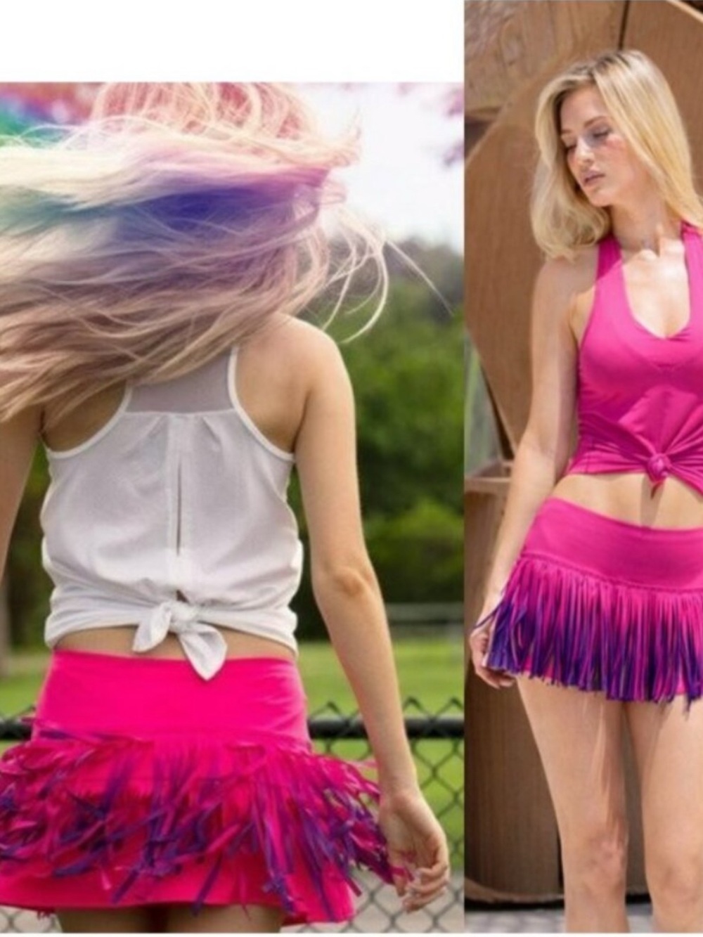 Lucky In Love Fringe Tennis Skirt NWT - Picture 4 of 11